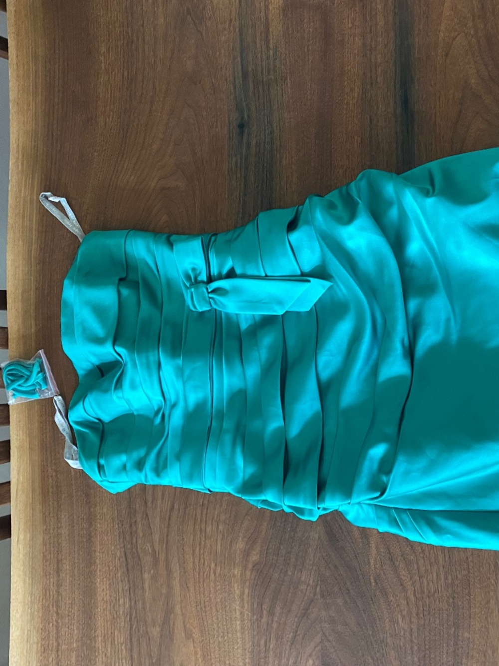 Green strapless dress